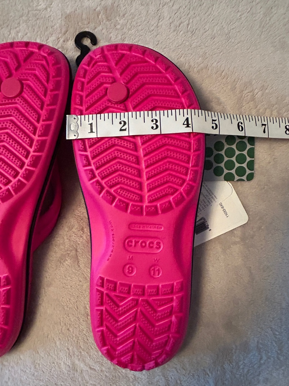 CROCS Women's Crocband Flip Candy Pink Flip Flop Sandals - Picture 6 of 6